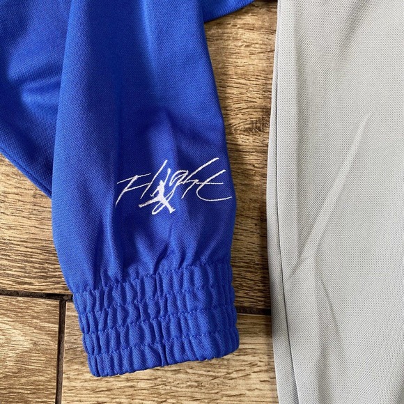 Air Jordan Flight Jacket Gray Blue Large Jumpman Track Jacket - Picture 4 of 10